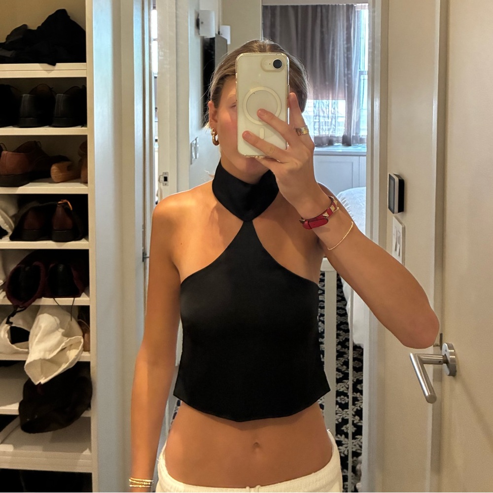 Edikted Black Asymmetrical Crop Tank Top BRAND NEW